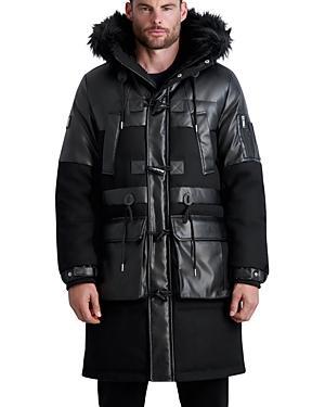 Mens Fabric-Blocked Down Parka Product Image