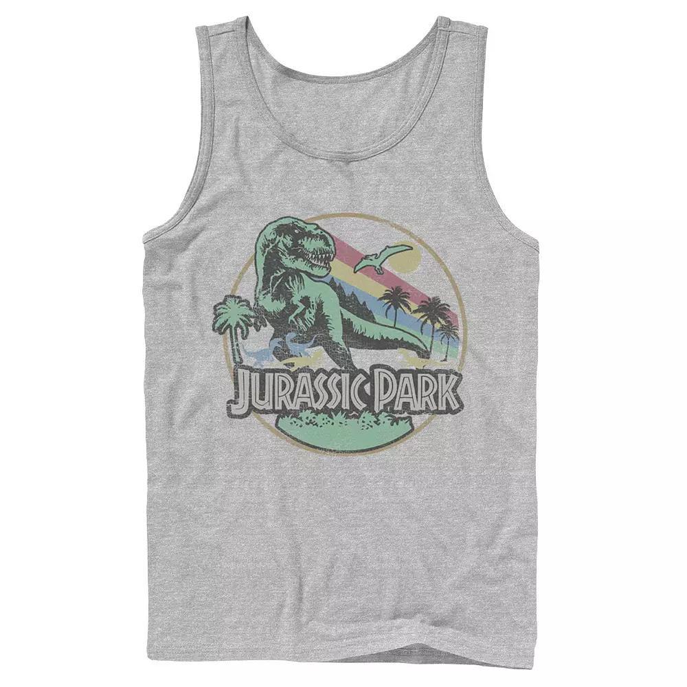 Men's Jurassic Park Retro Circle Tank Top, Size: Large, White Product Image
