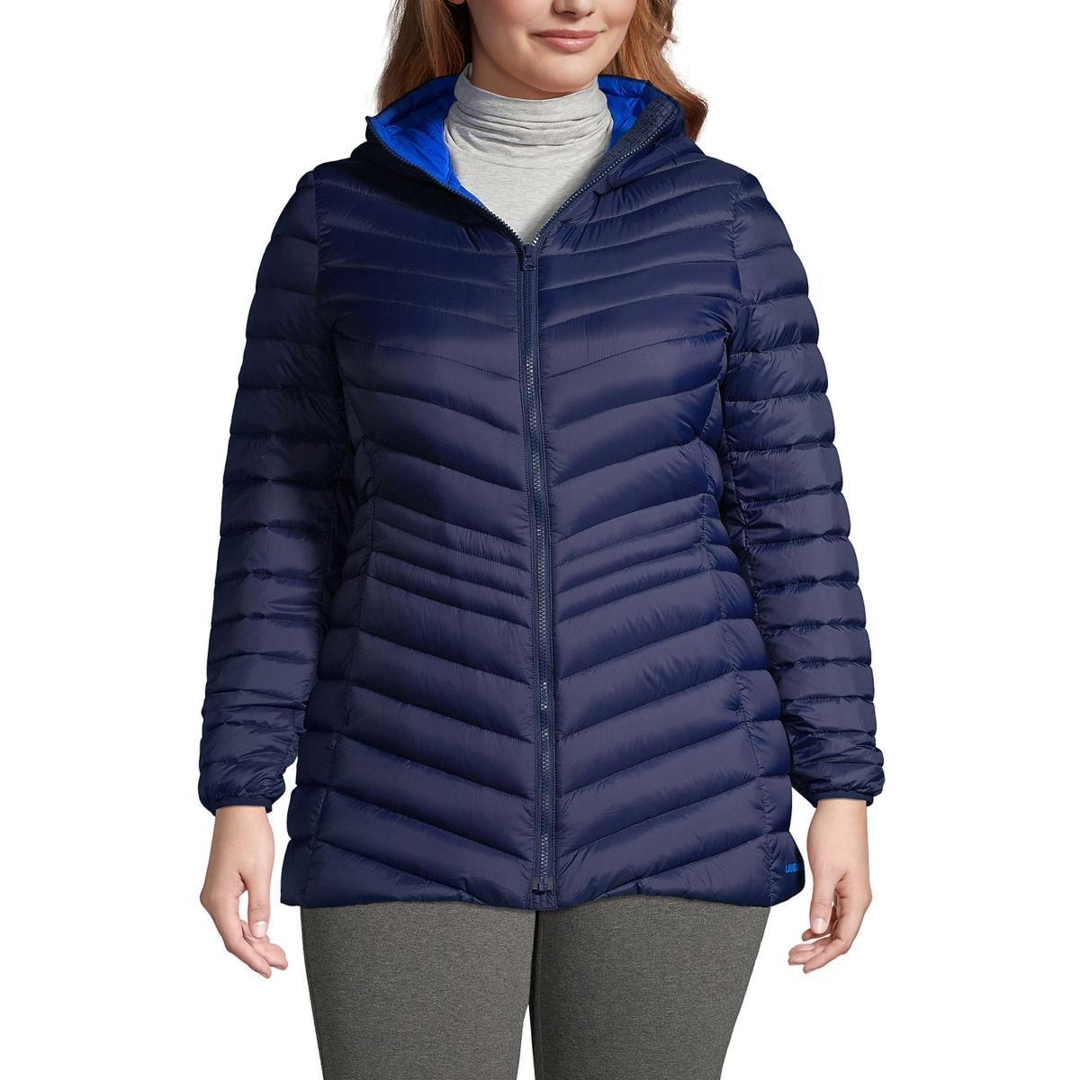 Petite Lands' End Wanderweight Ultralight Hooded Packable Down Jacket, Women's, Size: XS Petite, Black Product Image