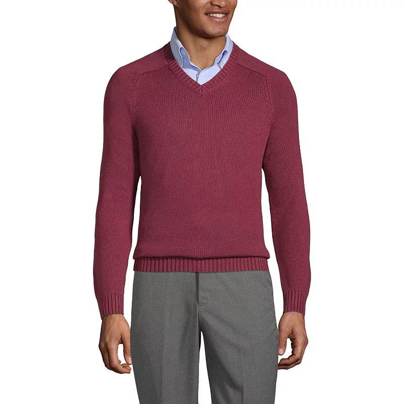 Mens' Lands' End School Uniform V-Neck Sweater, Men's, Size: Medium, Classic Blue Product Image