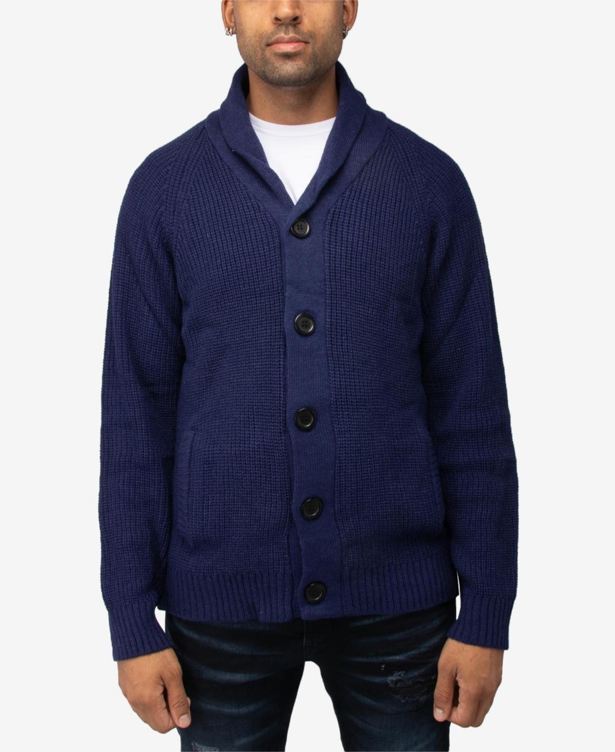 Men's Xray Shawl-Collar Knitted Cardigan Sweater, Size: Medium, Red Product Image