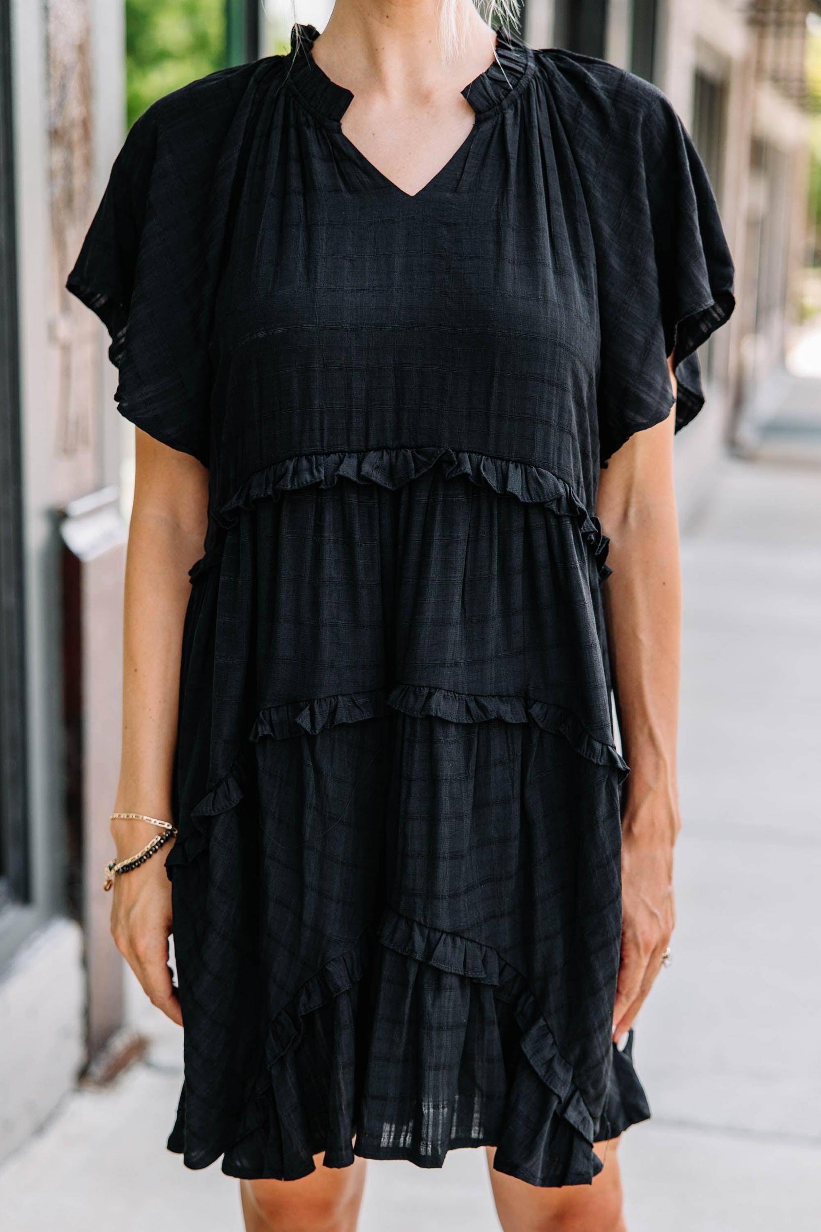 Perfectly You Black Babydoll Dress Female Product Image