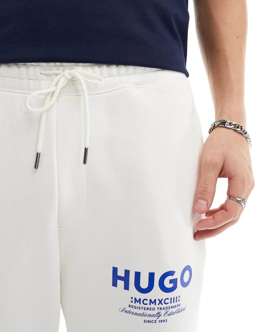 HUGO BLUE relaxed sweatpants in white Product Image