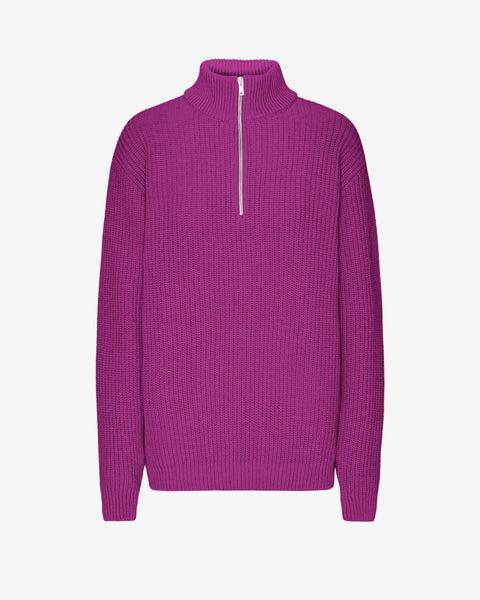 Merino Quarter Zip - Magenta Blaze Product Image