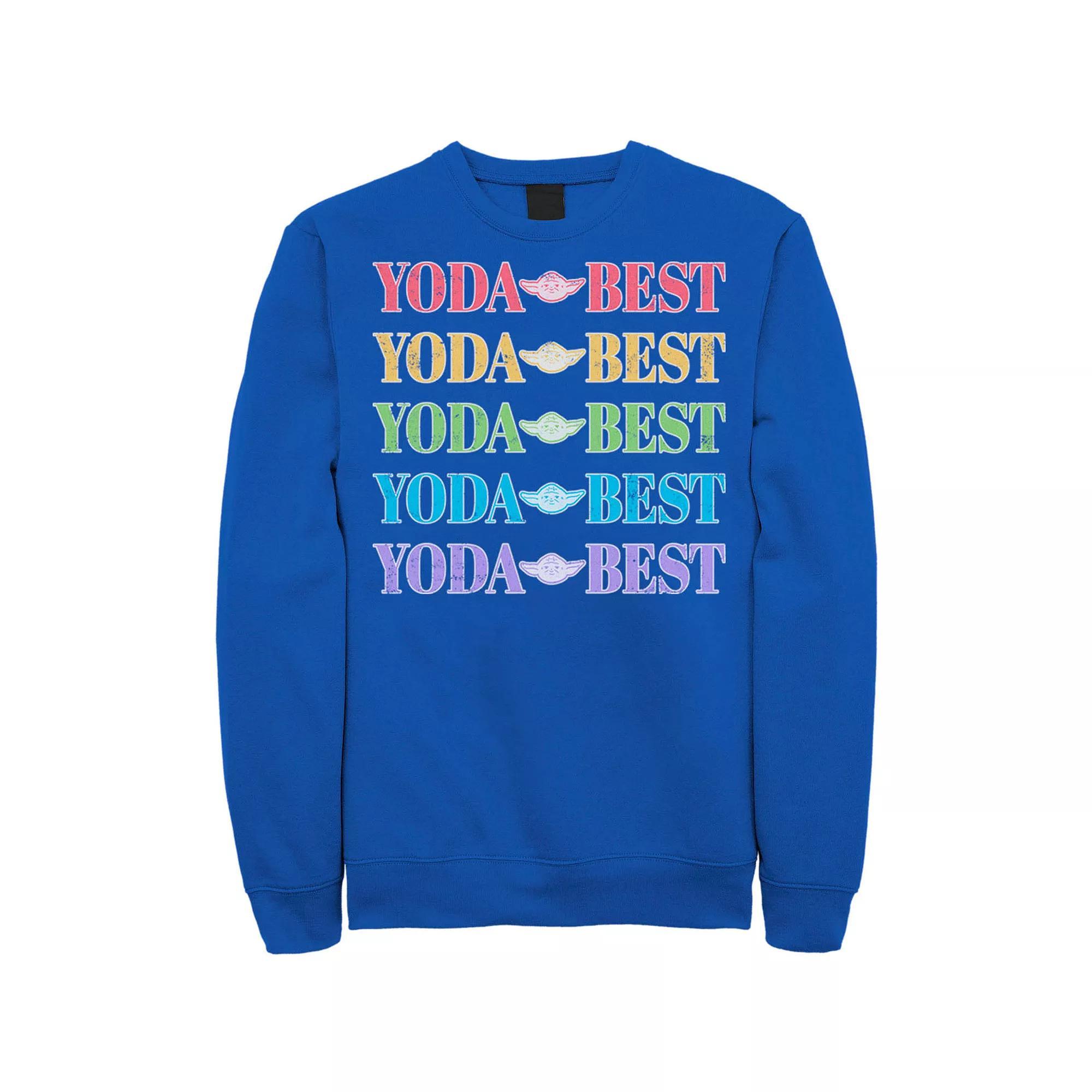 Men's Star Wars Pride Yoda Best Rainbow Text Stack Sweatshirt, Size: XXL, Red Product Image