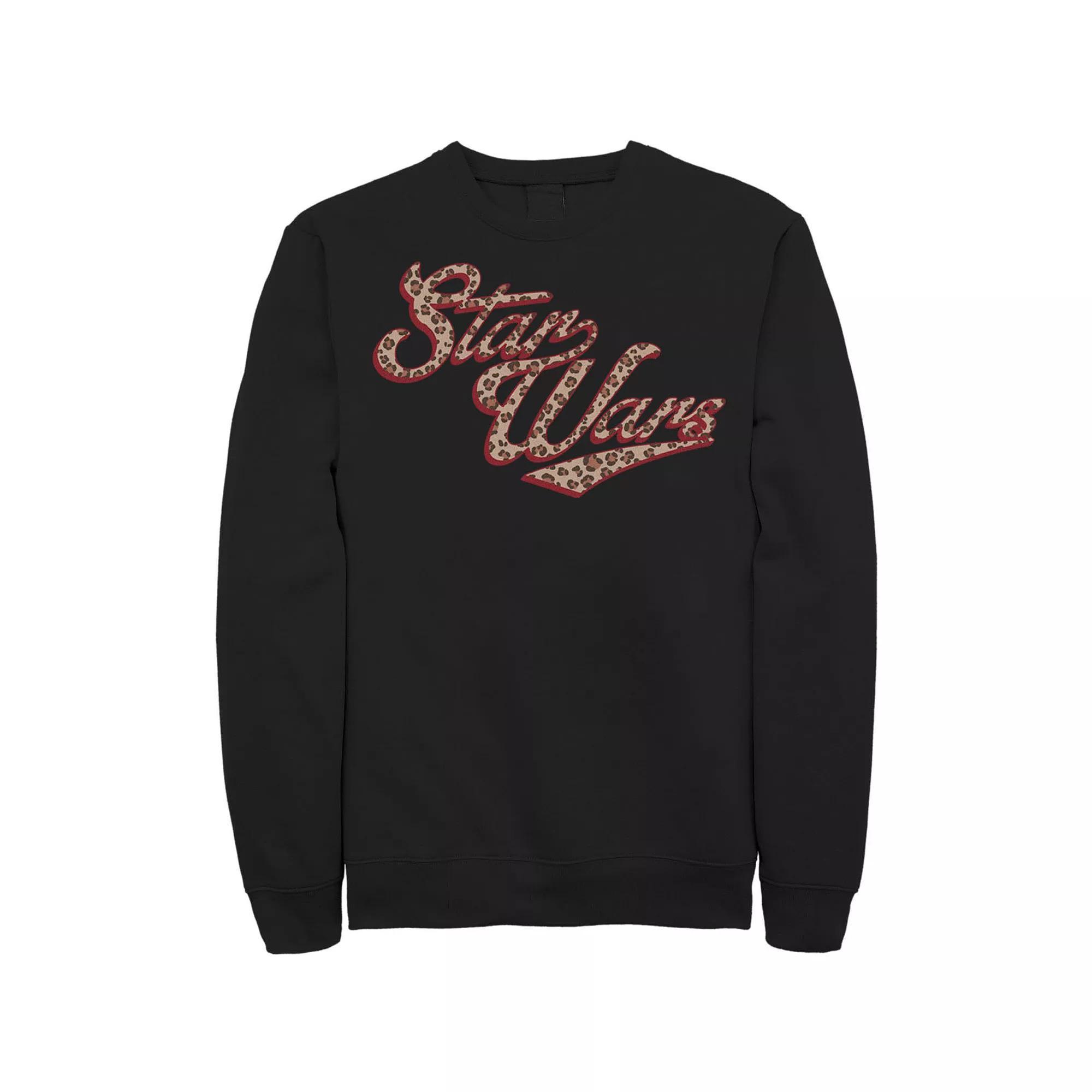 Men's Star Wars Cursive Cheetah Fill Logo Sweatshirt, Size: 3XL, Athletic Grey Product Image