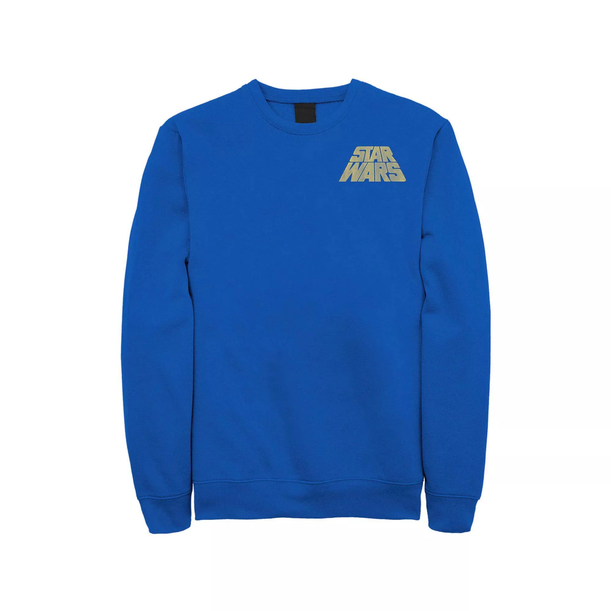 Men's Star Wars Distressed Slant Logo Z2 Sweatshirt, Size: Medium, Blue Product Image