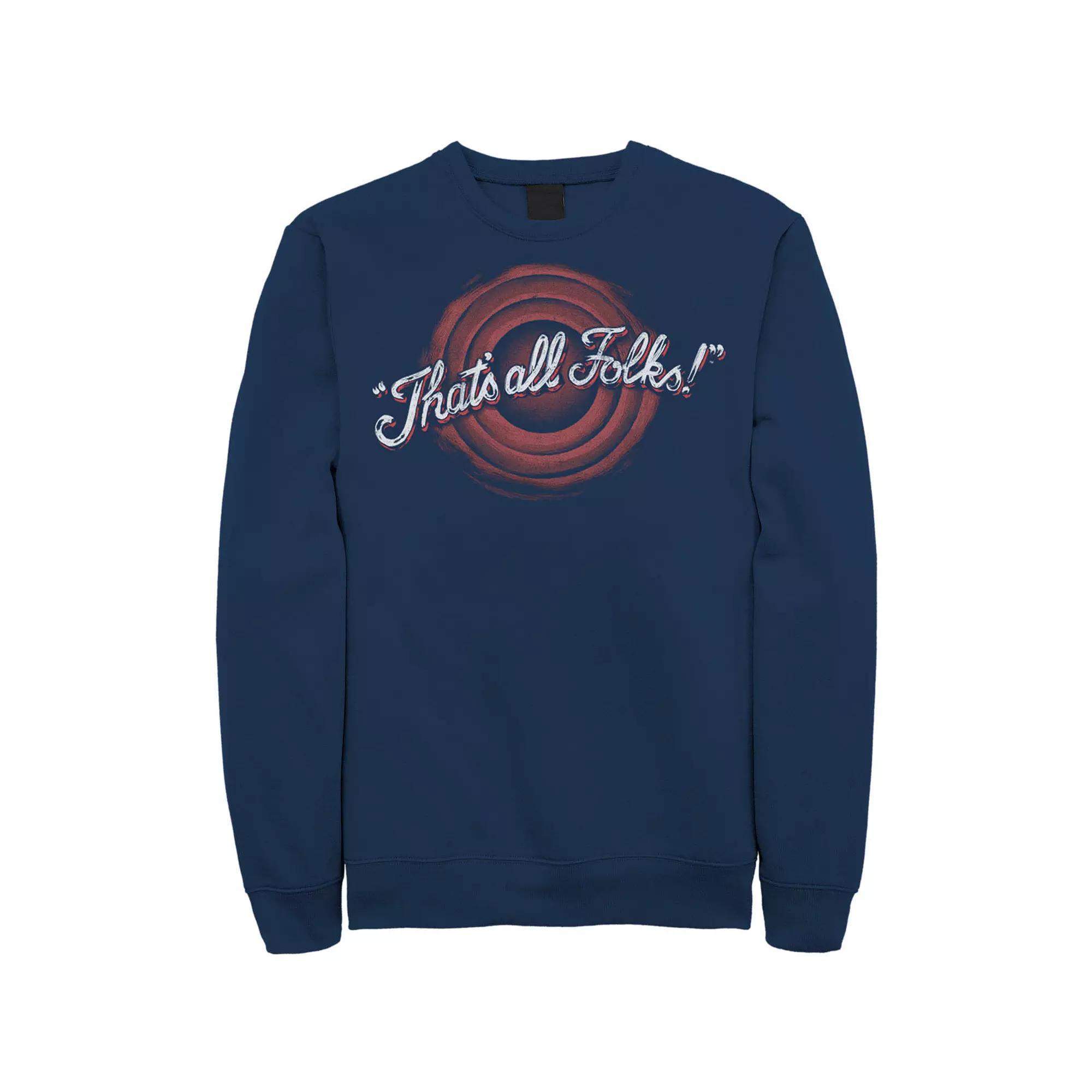 Men's Looney Tunes That's All Folks Sweatshirt, Size: Small, Black Product Image