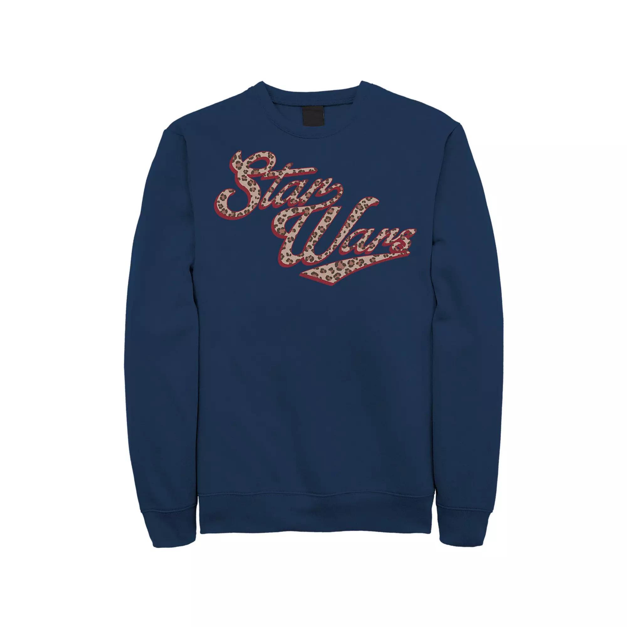 Men's Star Wars Cursive Cheetah Fill Logo Sweatshirt, Size: 3XL, Athletic Grey Product Image