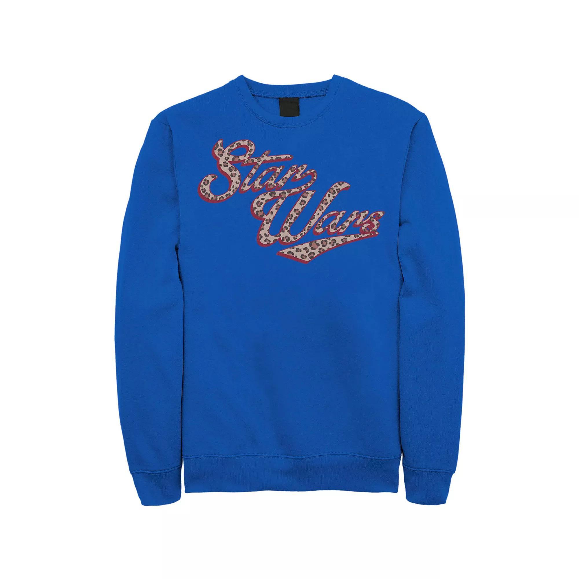Men's Star Wars Cursive Cheetah Fill Logo Sweatshirt, Size: 3XL, Athletic Grey Product Image