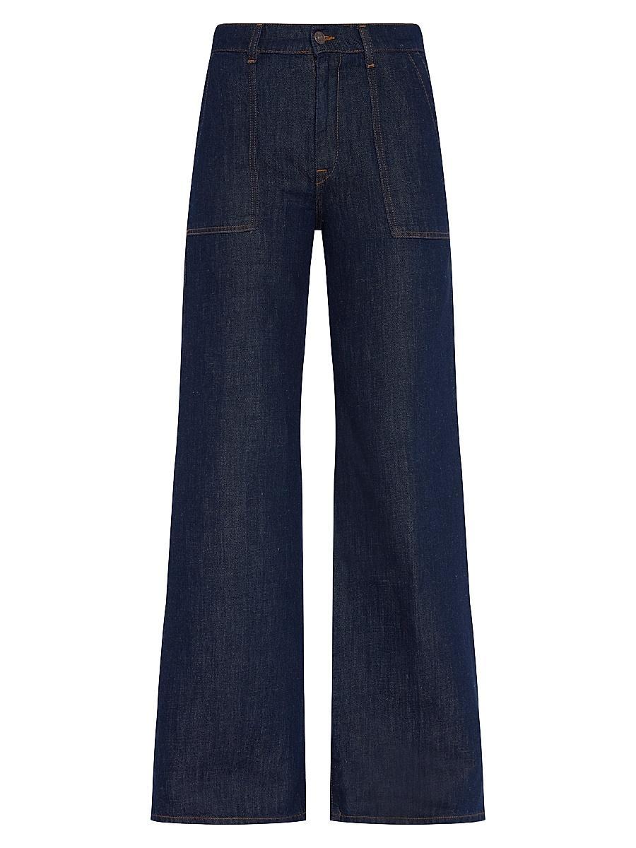 Womens Lotta Wide-Leg Coated Jeans Product Image