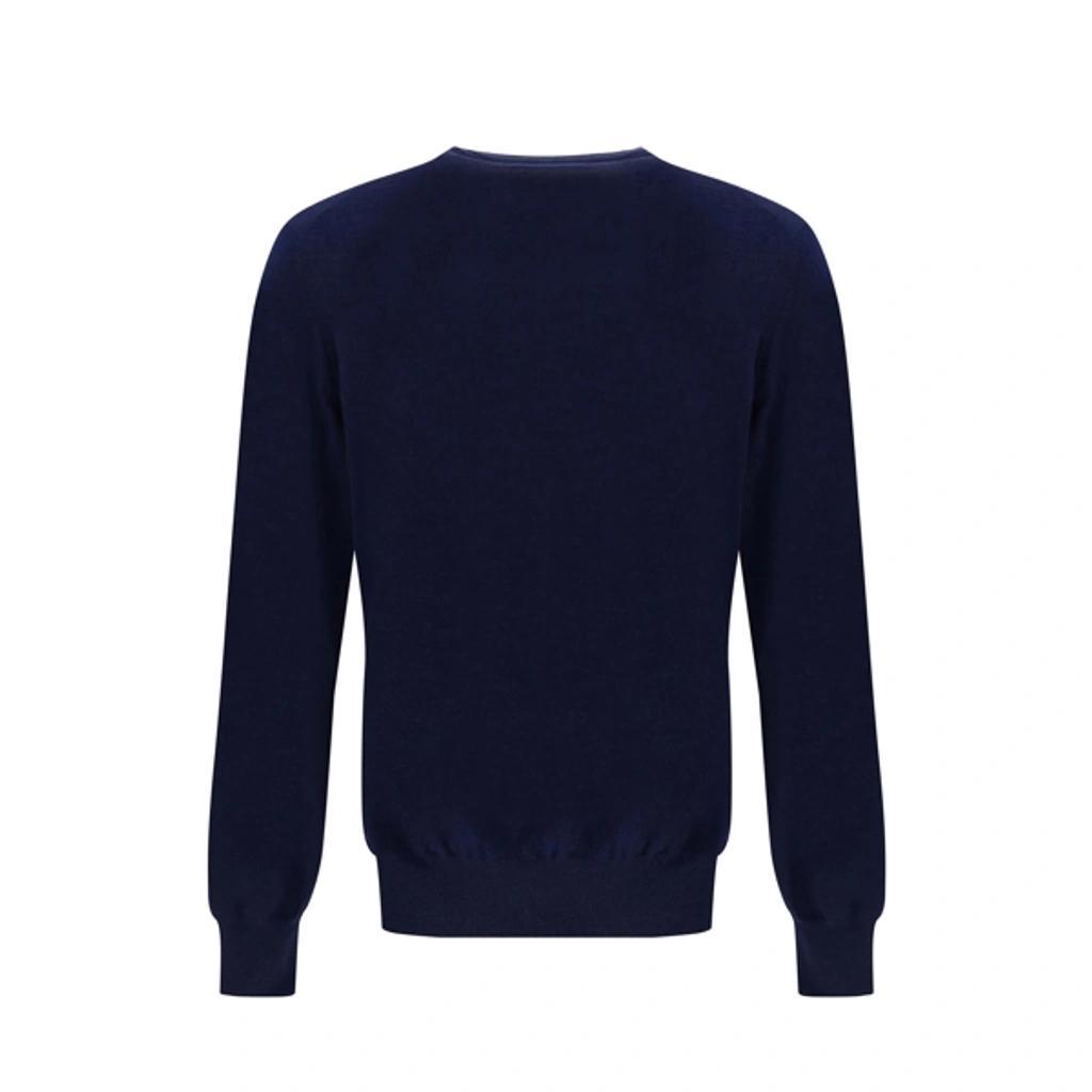 BRUNELLO CUCINELLI Crew Neck Knit Sweater In Blue Product Image