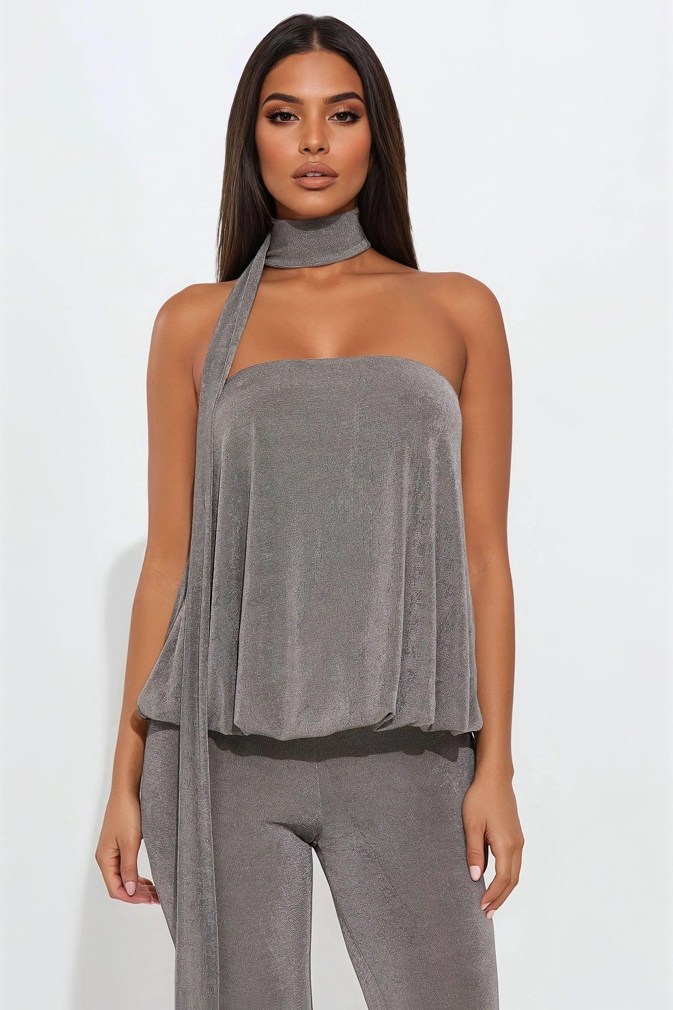 Jasmine Capri Jumpsuit - Silver Product Image