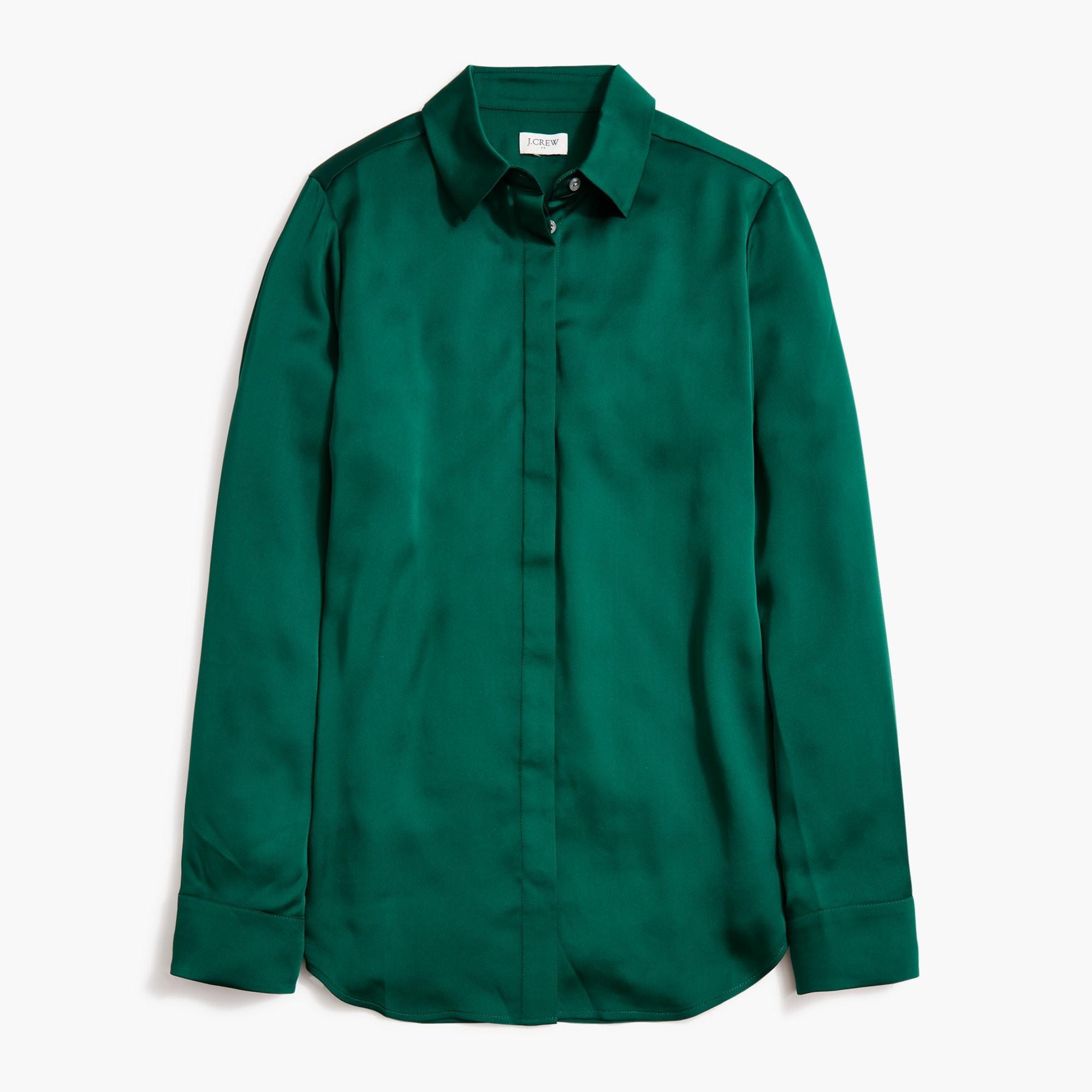 Drapey satin button-up top Product Image