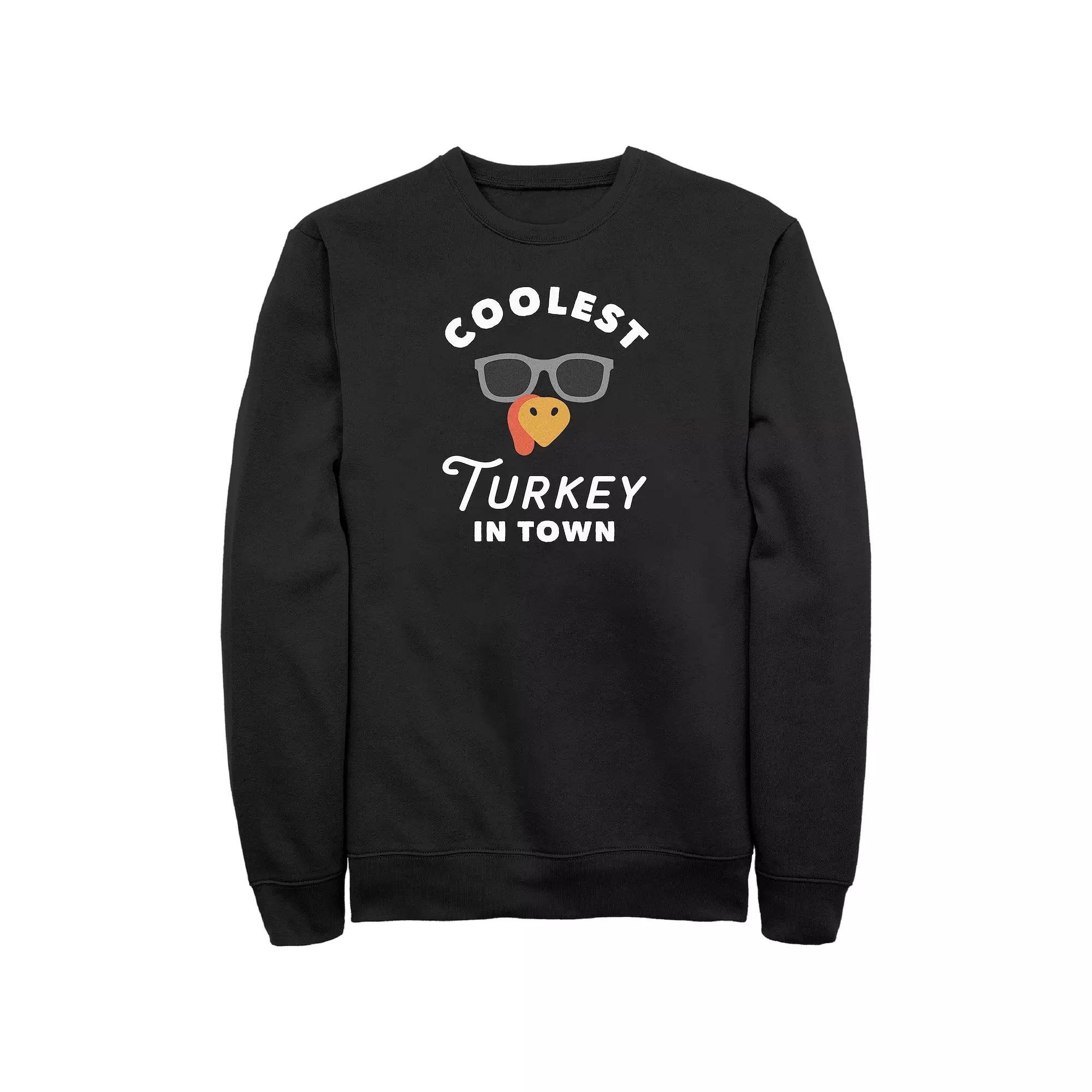 Men's Coolest Turkey In Town Graphic Fleece, Size: Small, Black Product Image