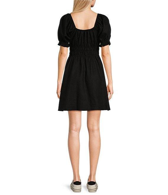 Copper Key Short Puff Sleeve Triple Elastic Waist Dress Product Image