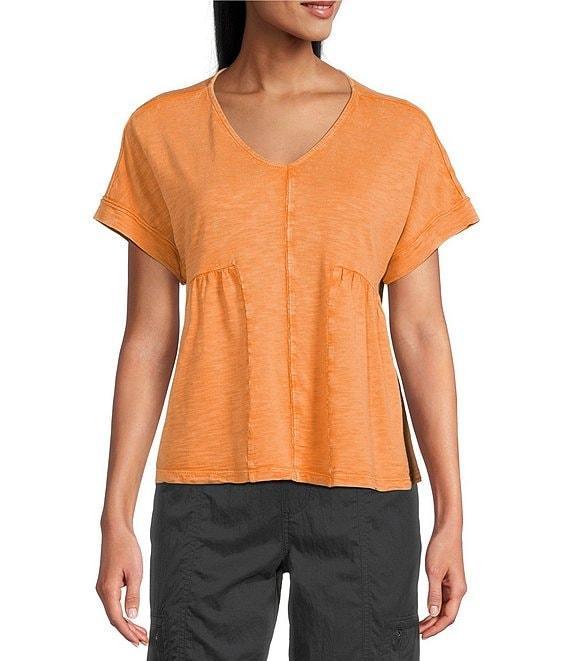 Westbound Petite Size Knit V-Neck Flowy Top Product Image