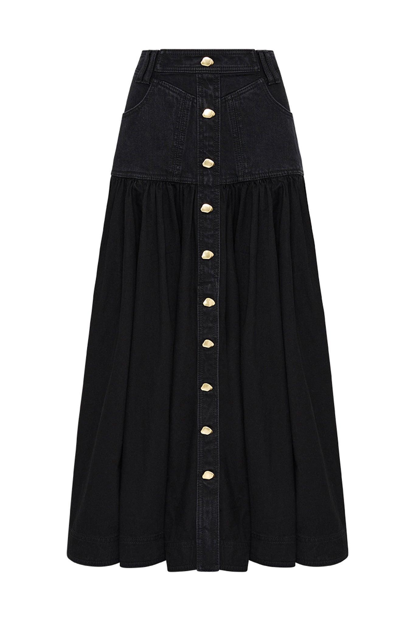 Maya Denim Midi Dress Product Image