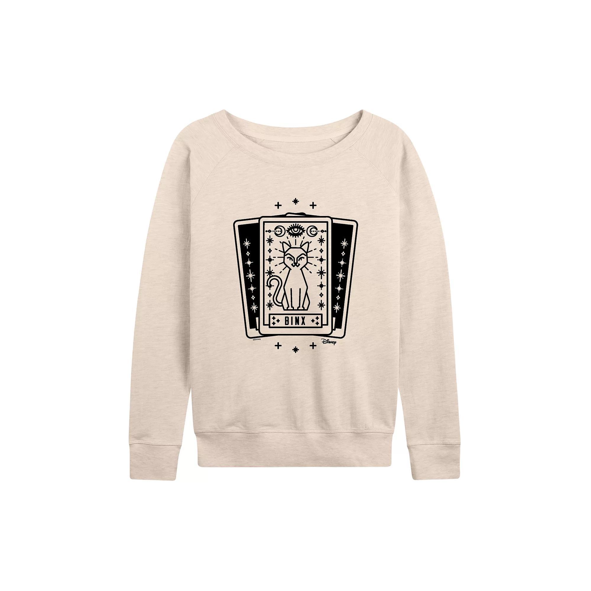 Disneys Hocus Pocus Womens Binx Tarot Card French Terry Long Sleeve Tee Product Image