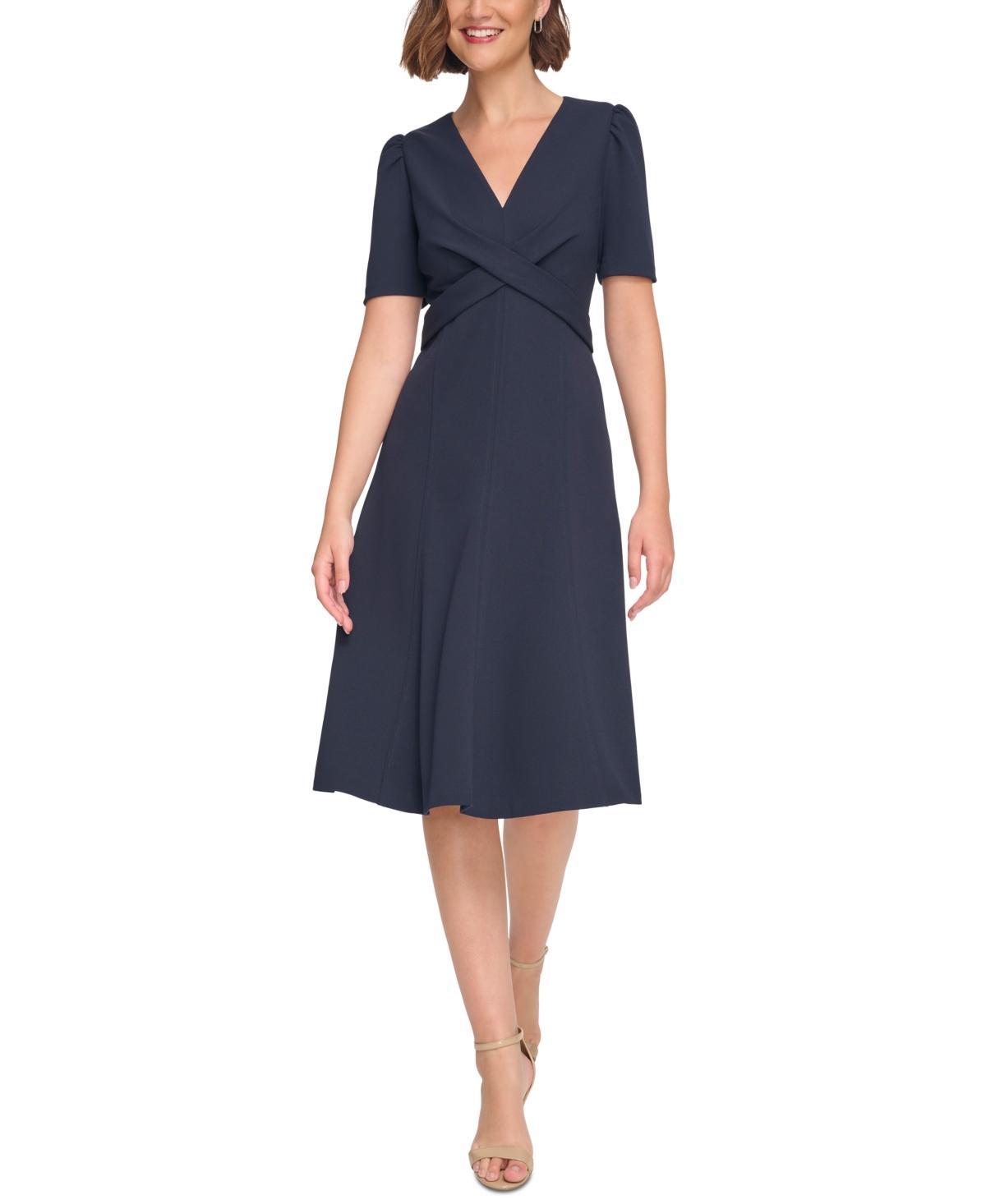 Tommy Hilfiger Womens Crisscross Fit & Flare Dress Product Image