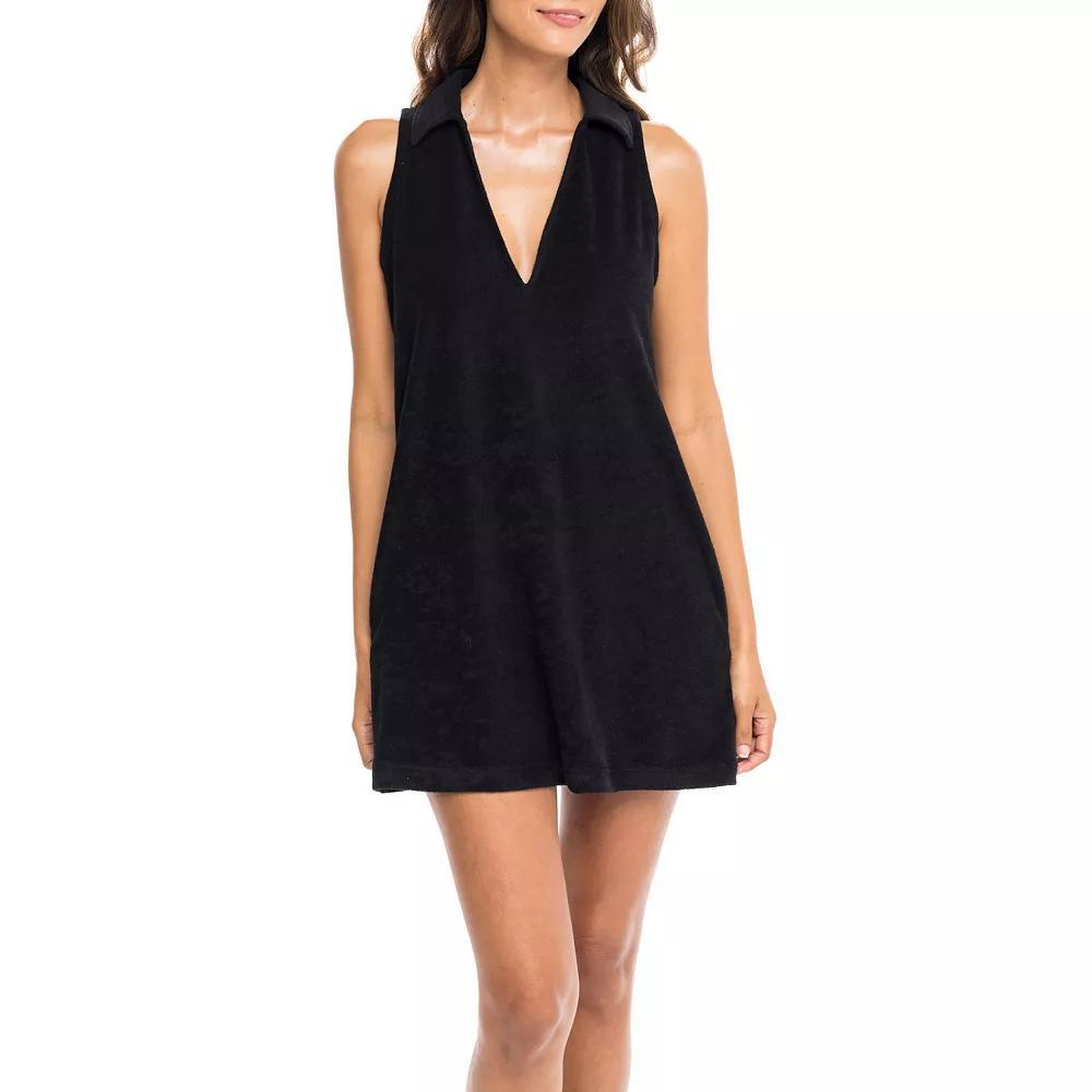 Women's Jordan Taylor Terrycloth Sleeveless Swim Cover-Up Dress, Size: Small, Black Product Image