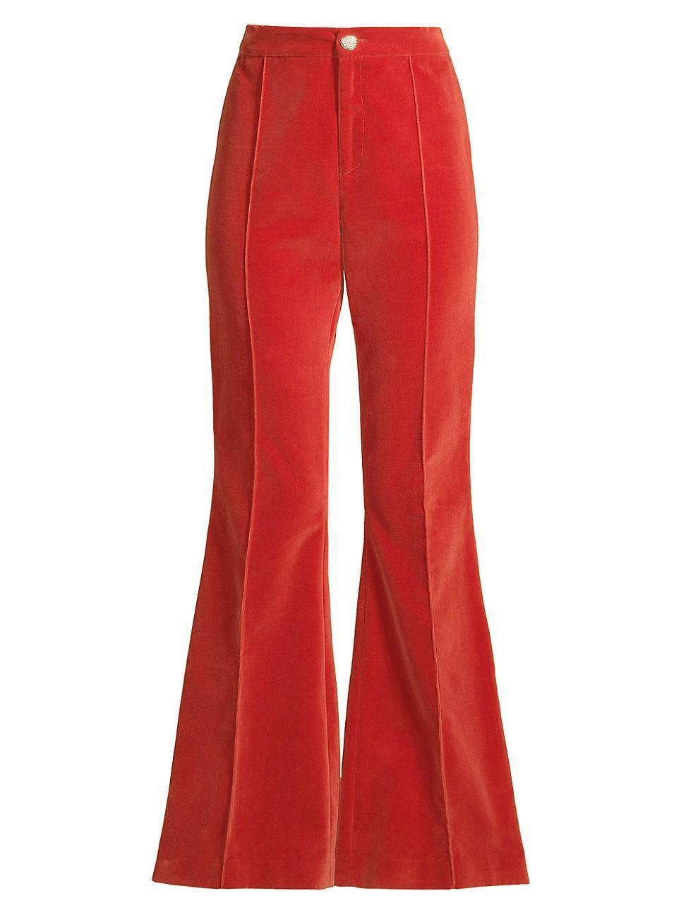 Womens Corduroy Flared Trousers Product Image