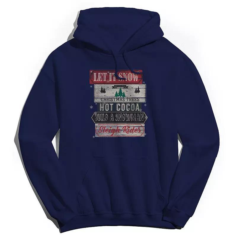 Mens Let it Snow Hoodie, Womens Blue Product Image