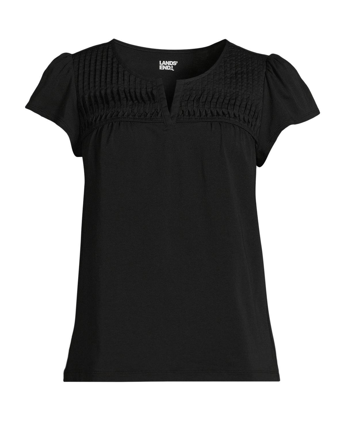 Women's Lands' End Lightweight Jersey Top, Size: Large, White Purple Product Image
