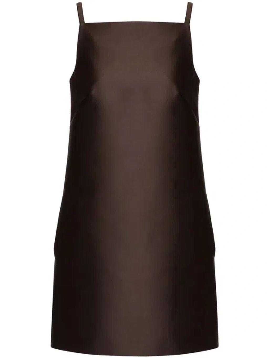 VALENTINO Mini Strap Mini Dress In Brown Product Image