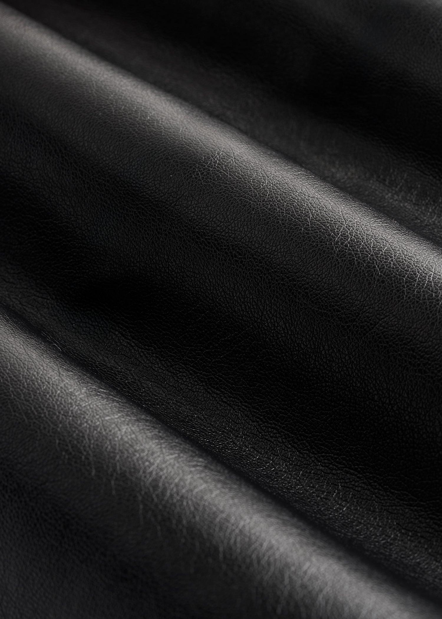 Faux Leather Double Breasted Blazer for Tall Women in Black Product Image