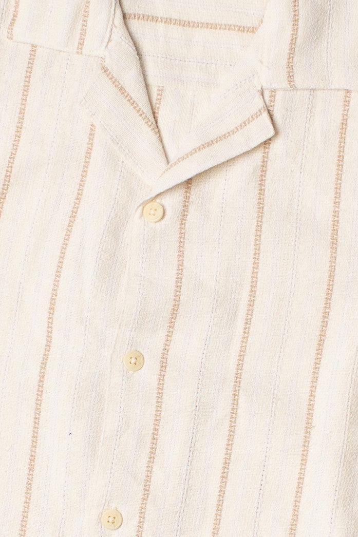 Cream Striped Woven Button Up Shirt Product Image