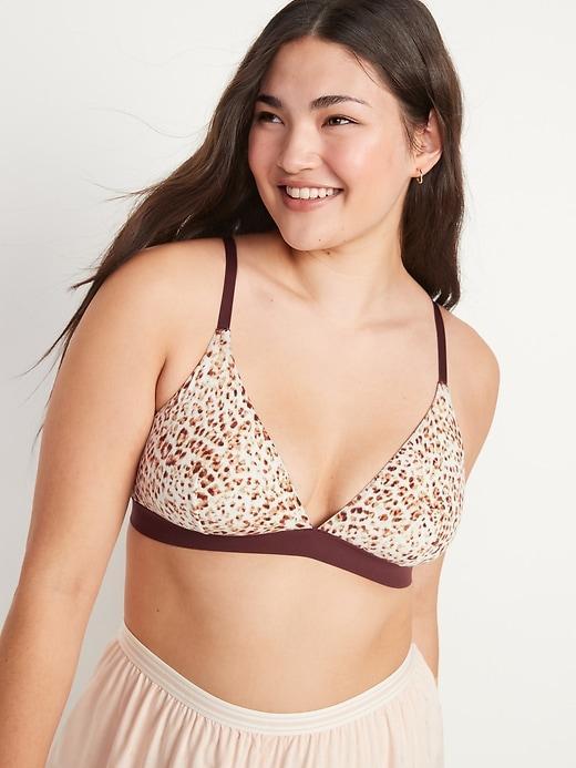 Supima® Cotton-Blend Triangle Bralette Top Product Image