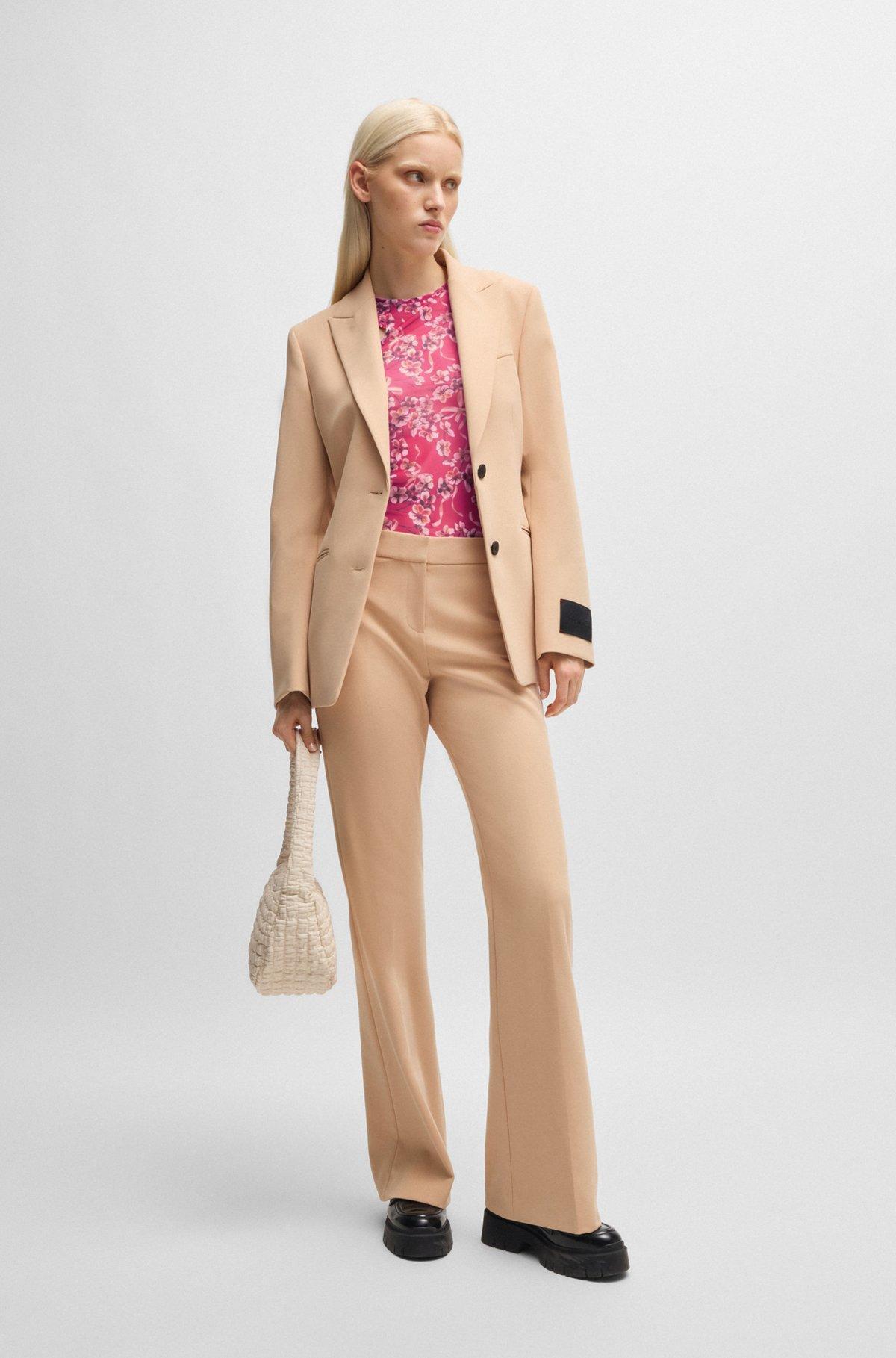 Houndstooth mesh top with cut-out neckline Product Image