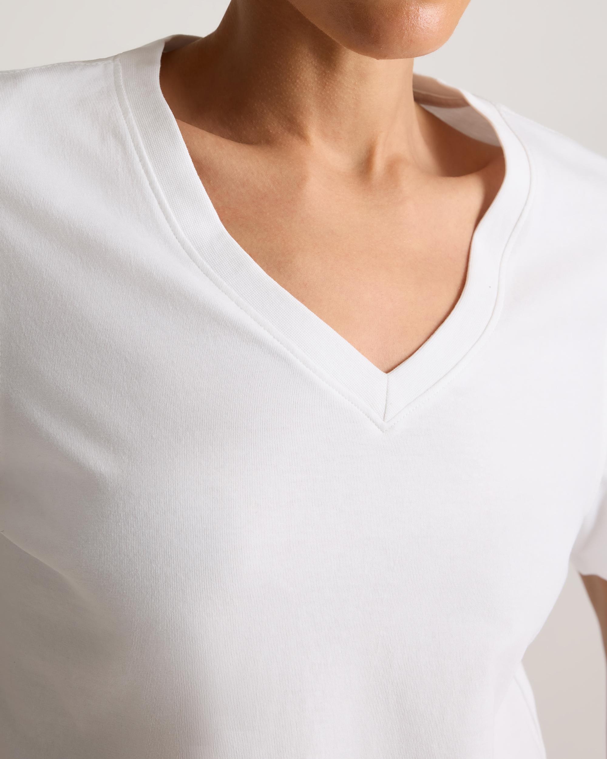 Quince | Women's Boxy V-Neck T-Shirt Size XL, Organic Cotton Product Image