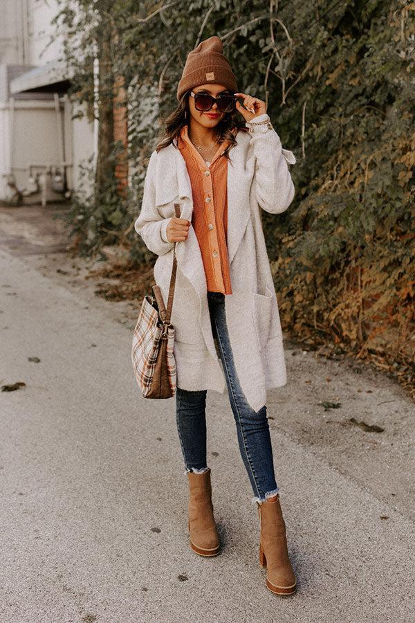 Fall Retreat Cardigan In Stone Product Image