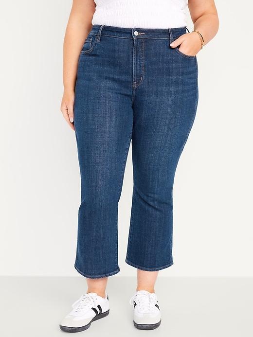 High-Waisted Vintage Crop Flare Jeans Product Image