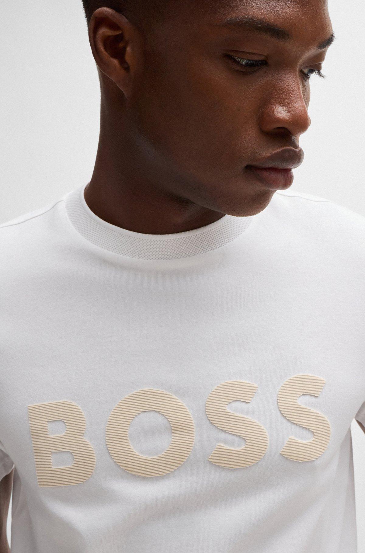Cotton-jersey T-shirt with mirror-effect logo print Product Image
