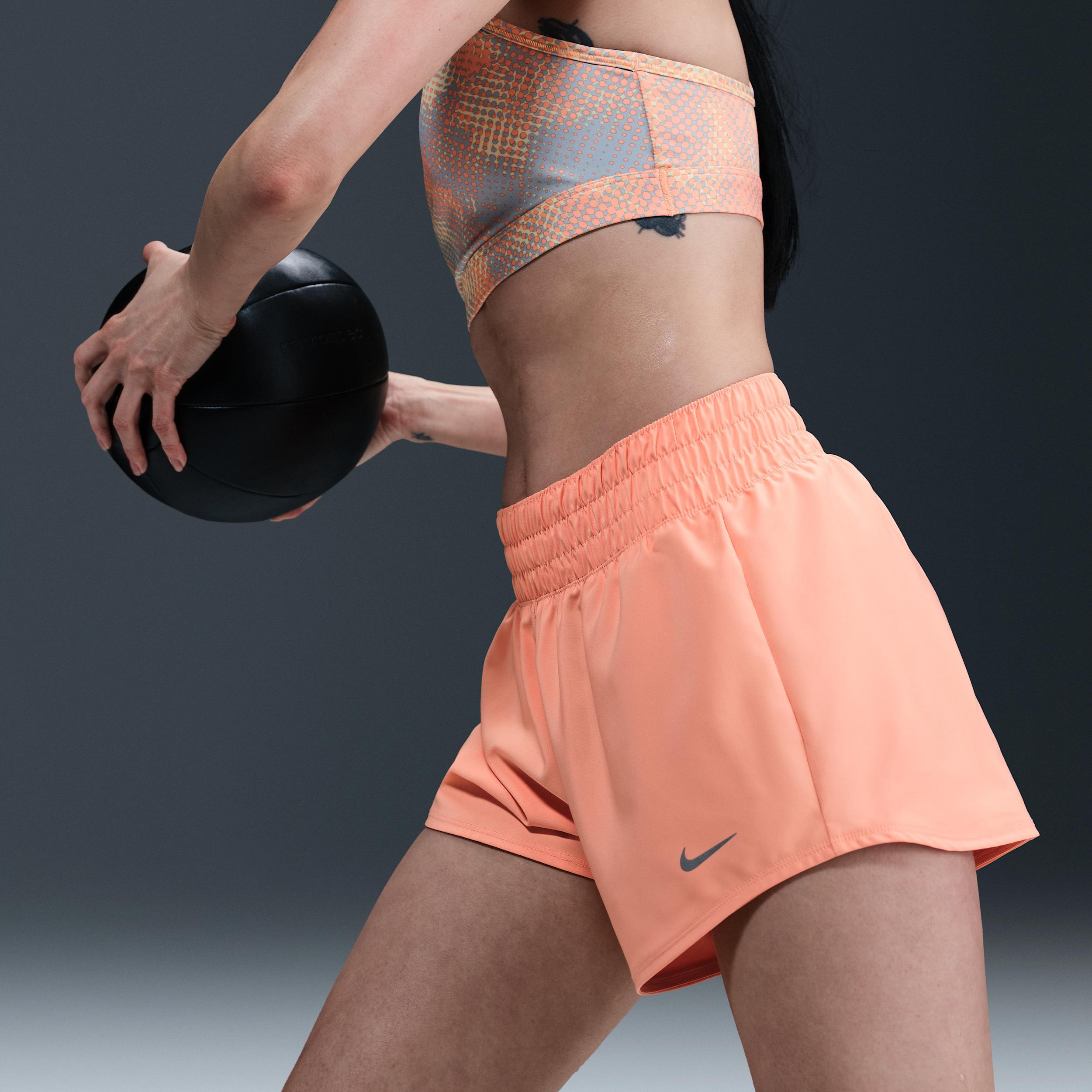 Nike Women's One Dri-FIT Mid-Rise 3" Brief-Lined Shorts Product Image