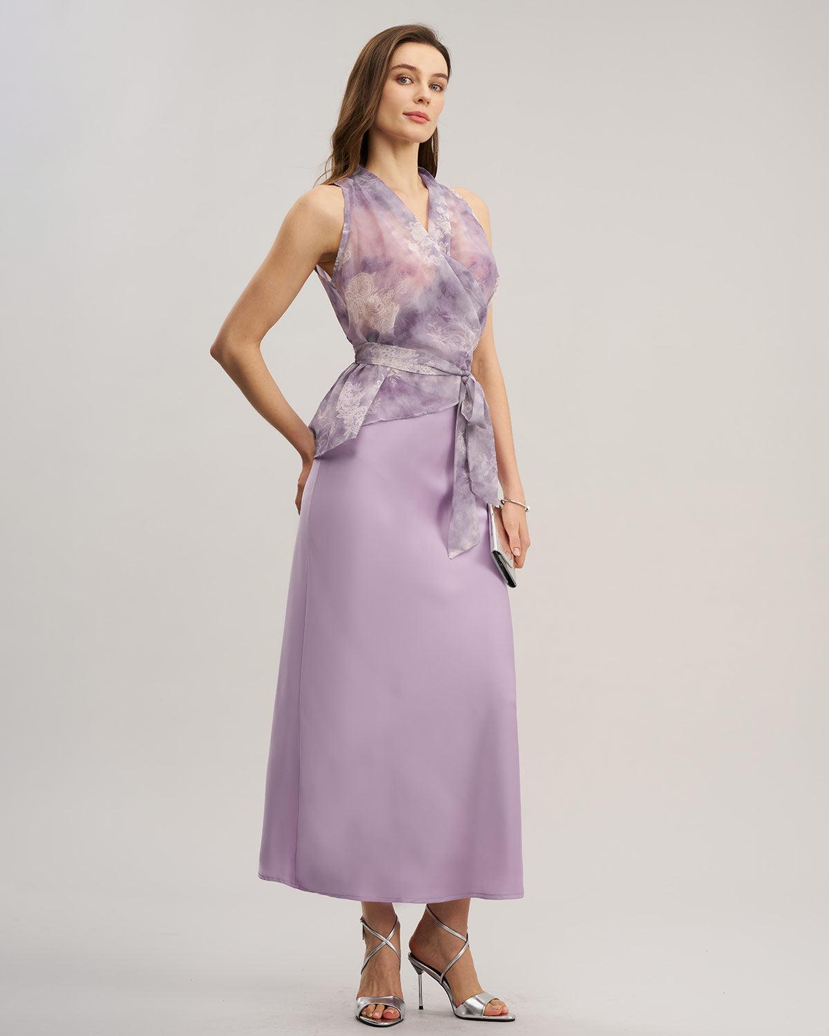 Purple Floral See-through Vest Product Image