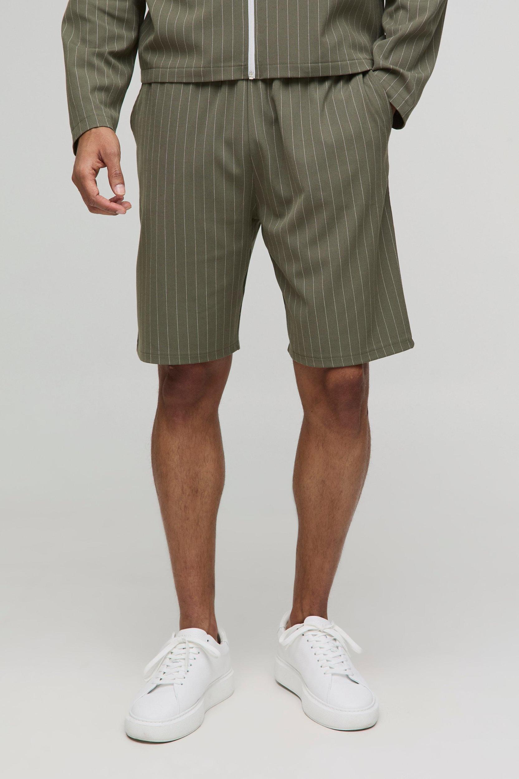 Relaxed Fit Striped Shorts | boohooMAN USA Product Image