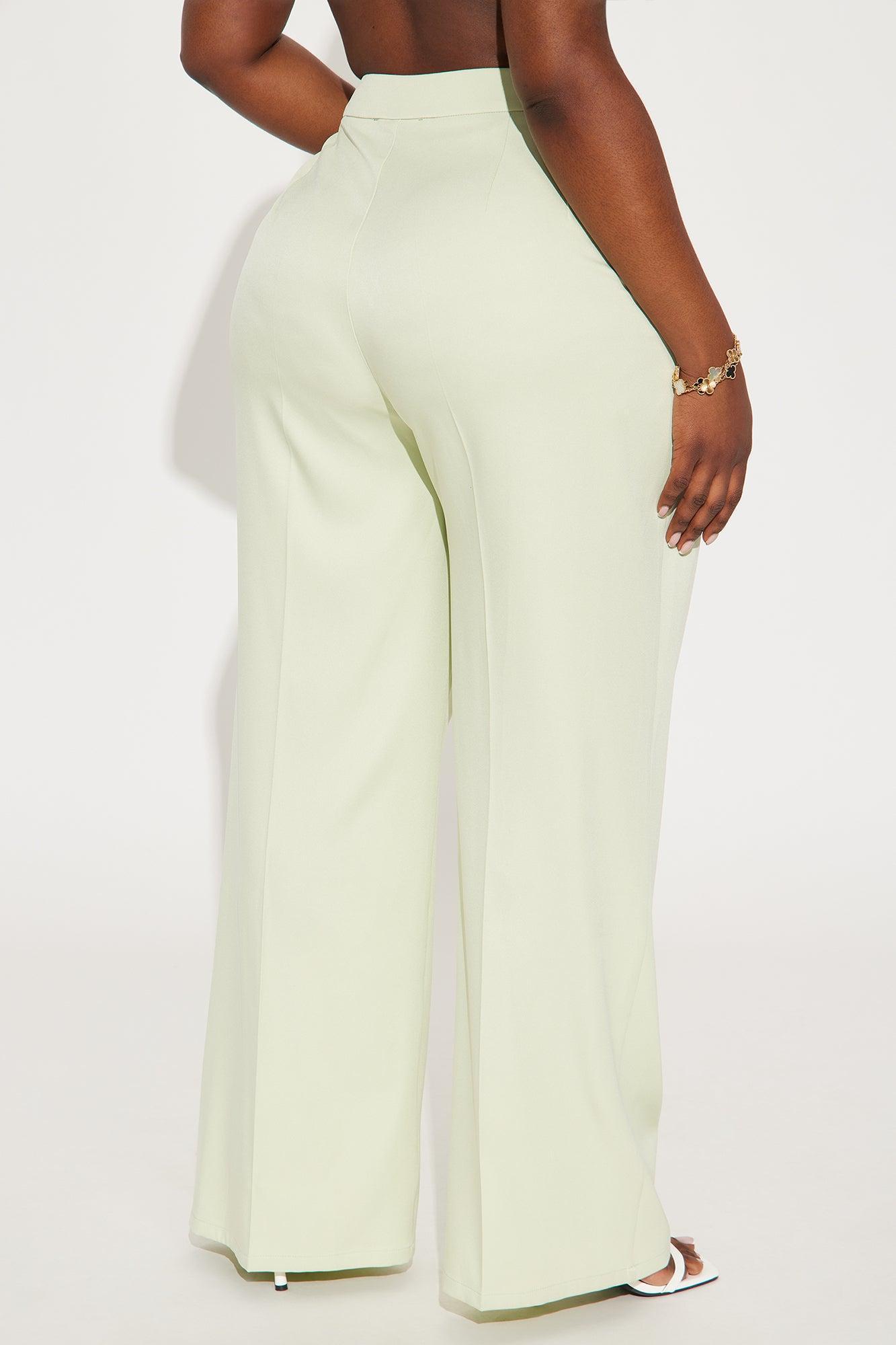 Claire Wide Leg Trouser - Mint Product Image