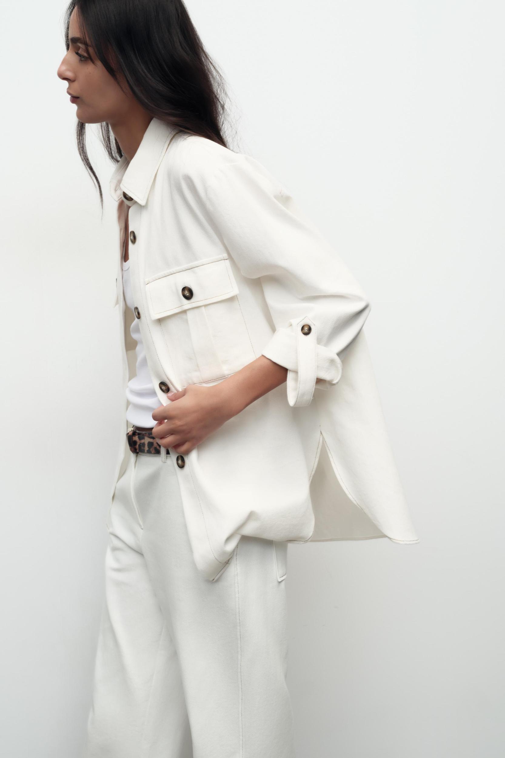 OVERSHIRT WITH CONTRASTING TOPSTITCHING Product Image