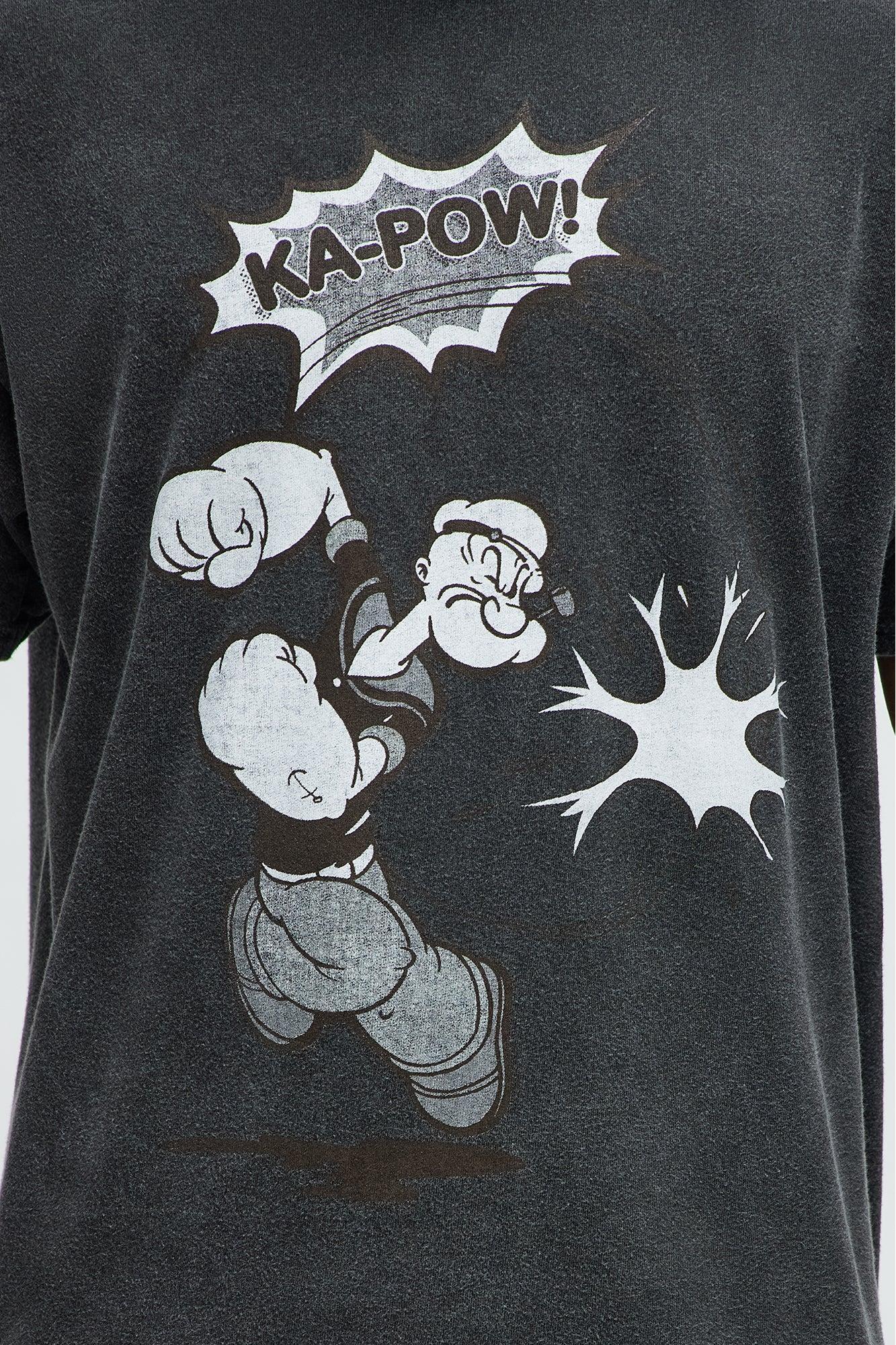 Popeye The Knock-Out Man Short Sleeve Tee - Black Wash Product Image