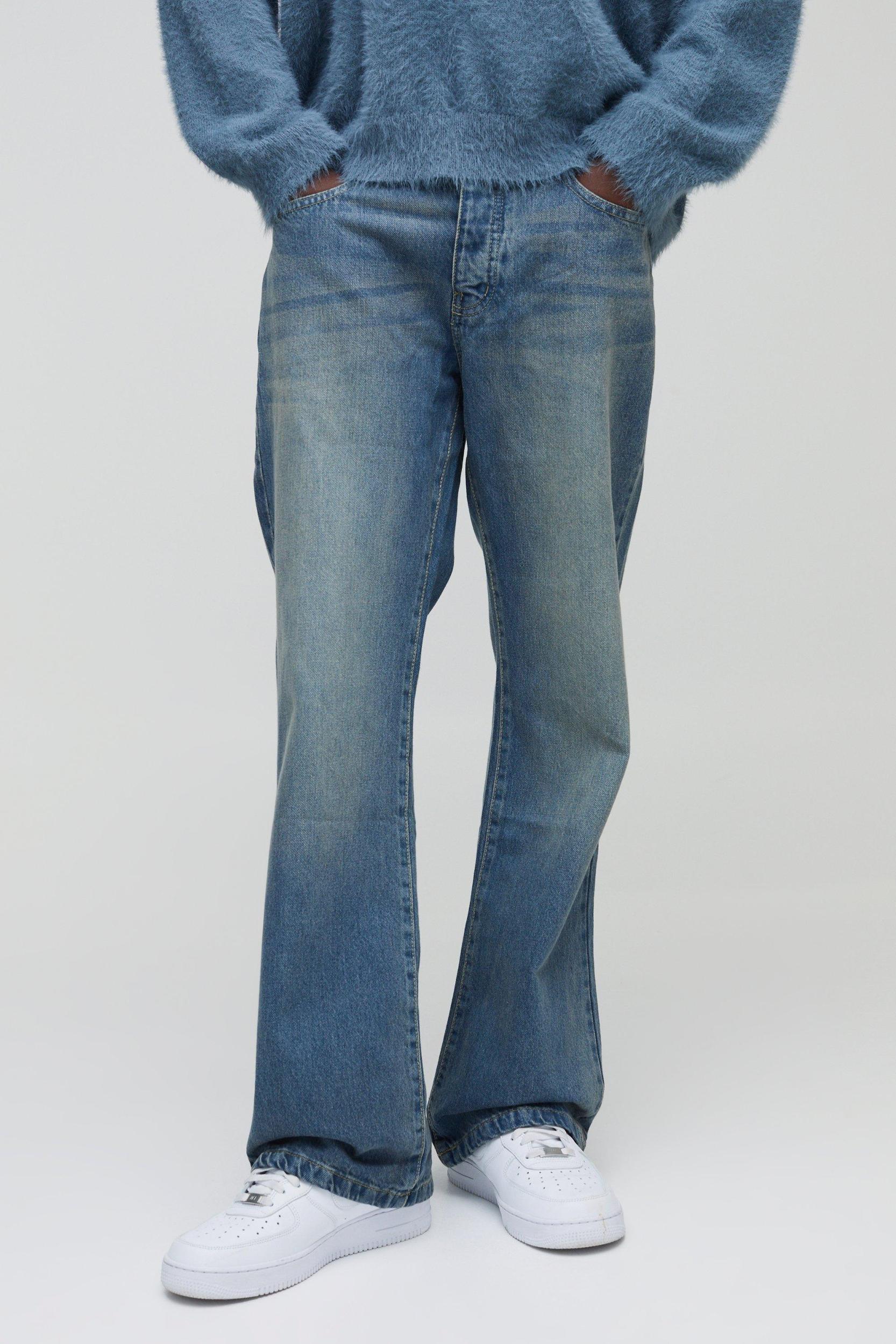 Mens Relaxed Rigid Flare Jean - Blue Product Image