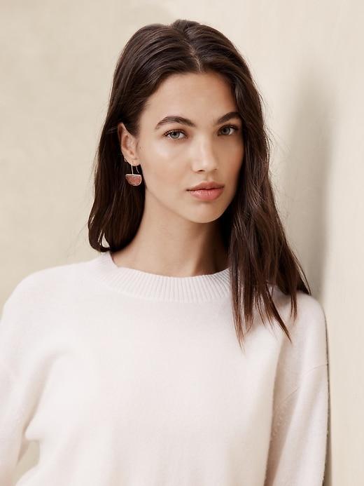 Crescent Stone Drop Earrings Product Image