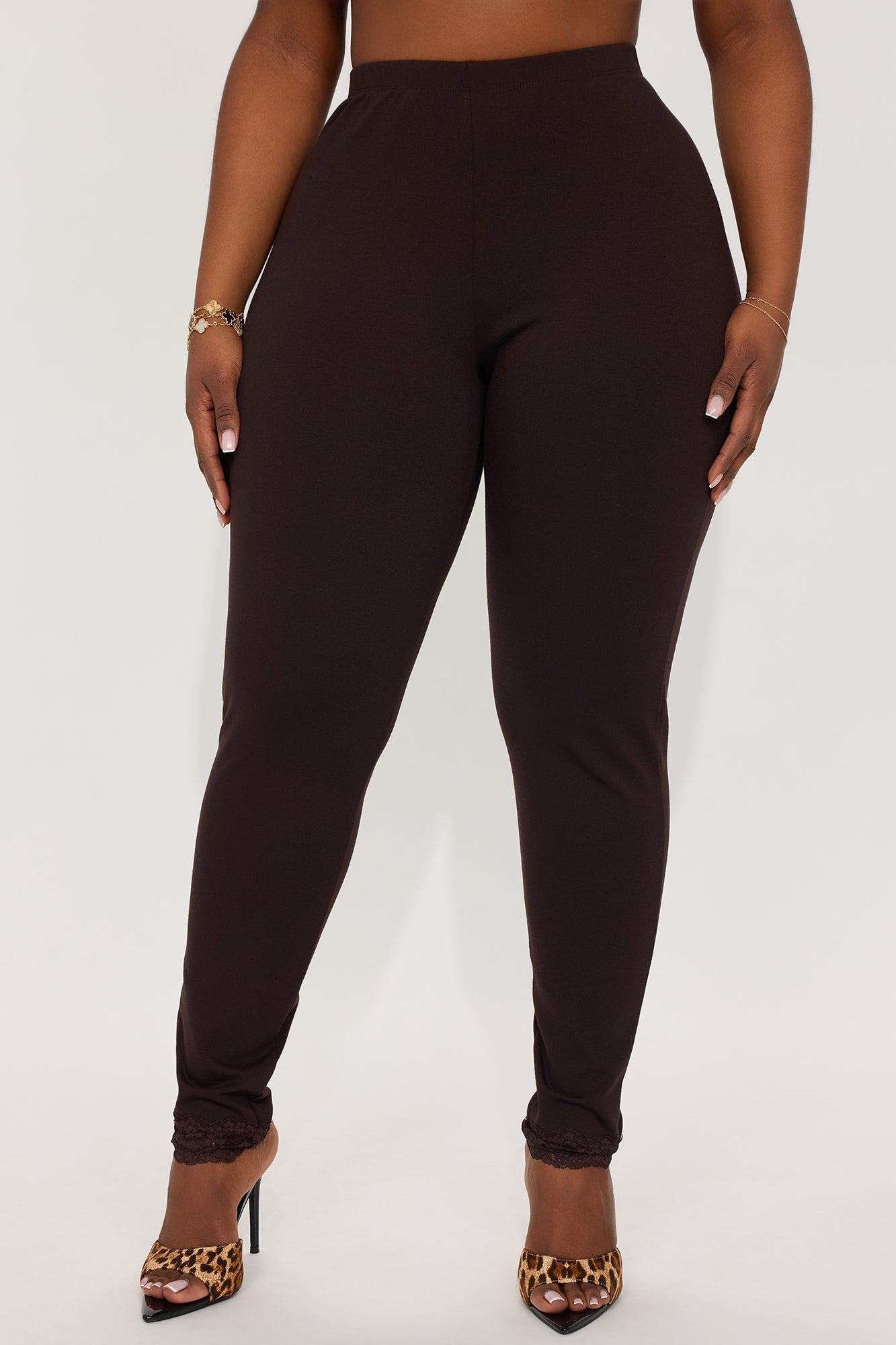 Trina Lace Trim Legging - Chocolate Product Image