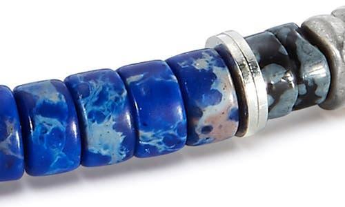 Mens Washington Square Turquoise, Tiger Eye, & Sterling Silver Beaded Bracelet Product Image