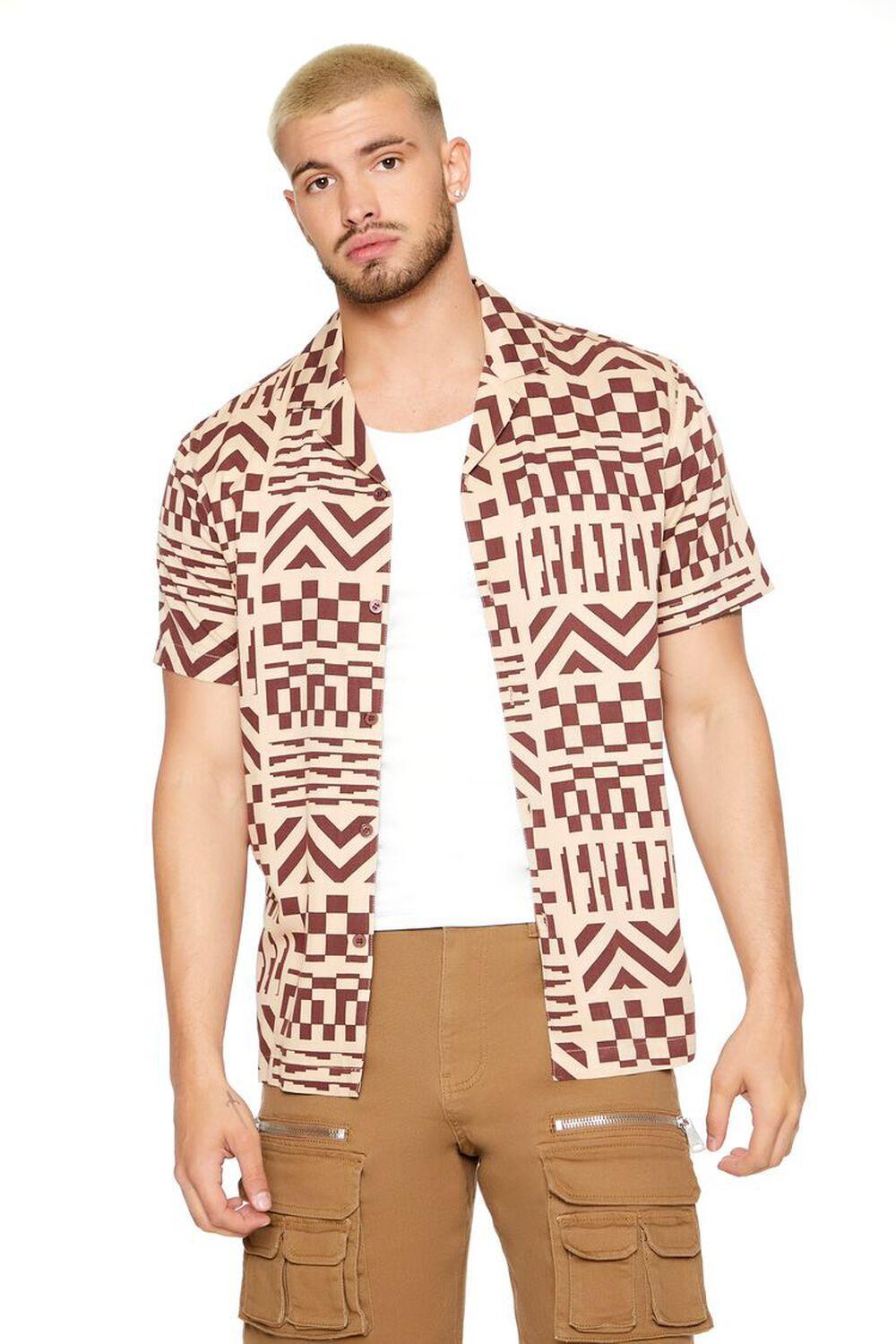 Geo Print Cuban Collar Shirt | Forever 21 Product Image
