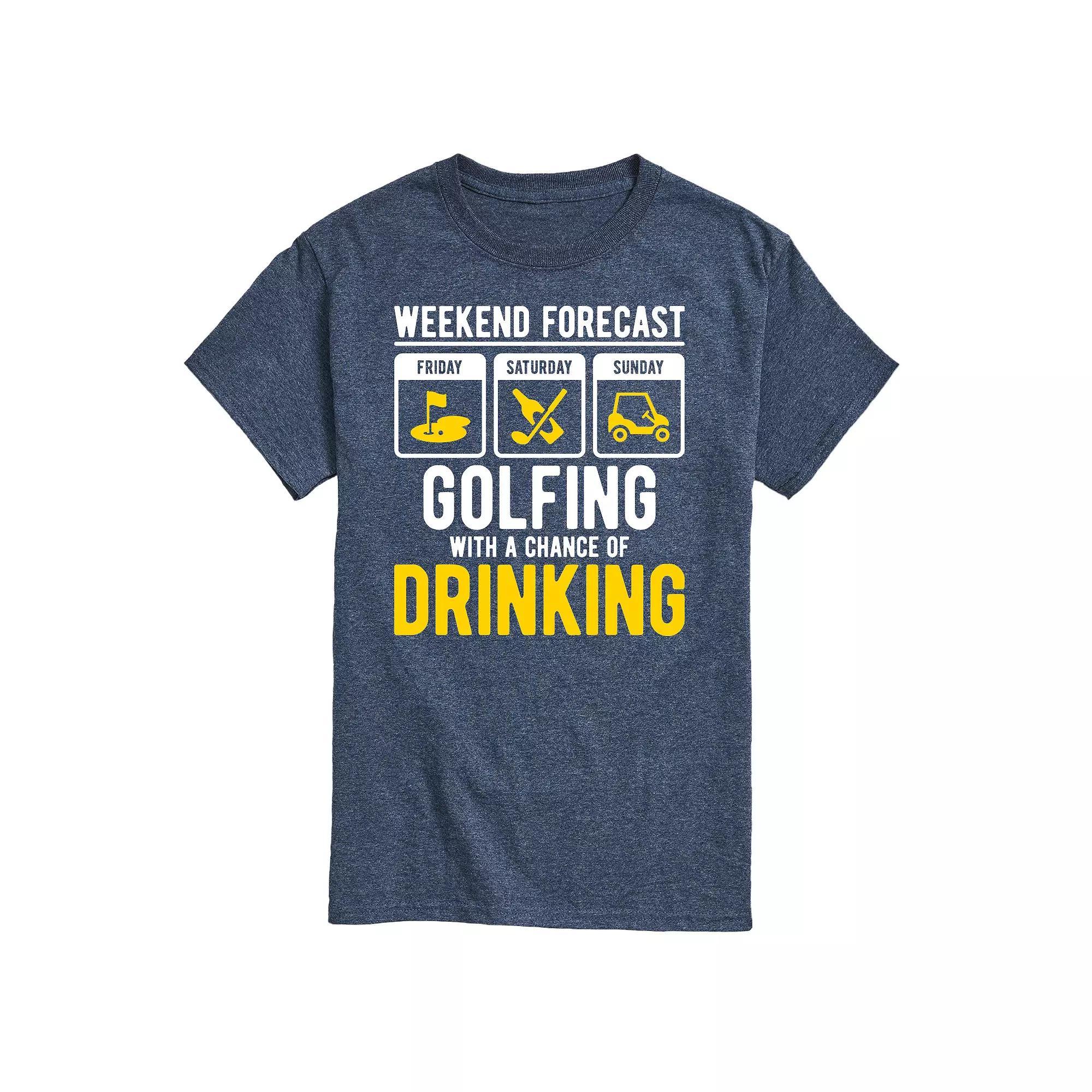 Mens Weekend Forecast Golfing Graphic Tee Product Image