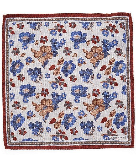 Edward Armah Floral Reversible Silk Pocket Square Product Image